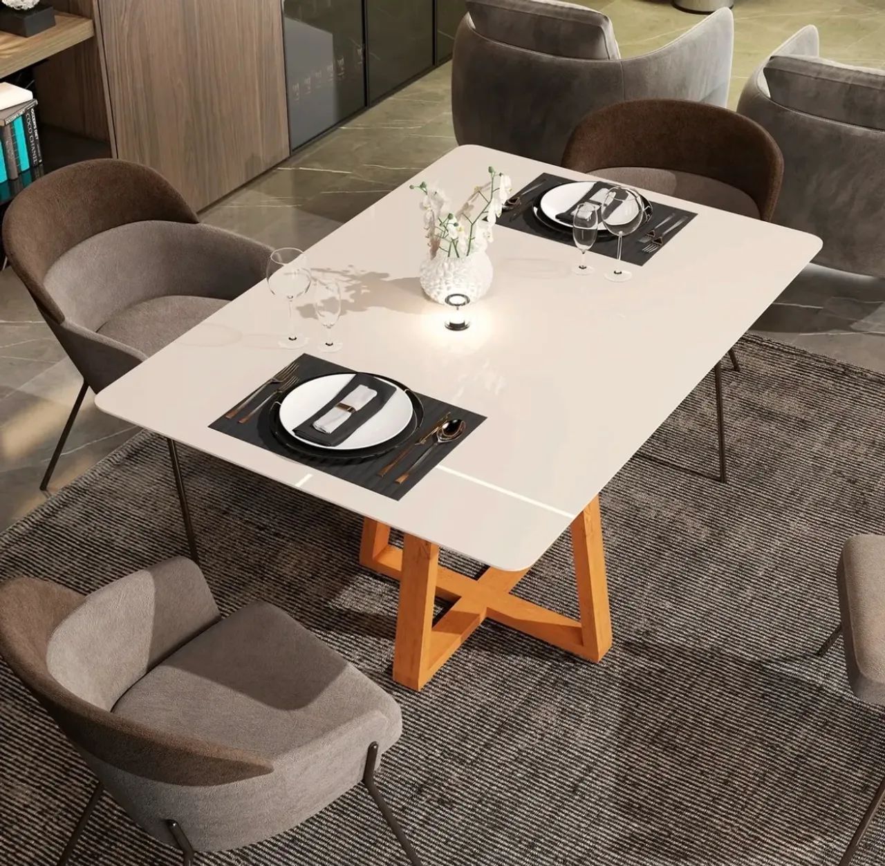 Mesa de jantar NOVA pés de madeira 