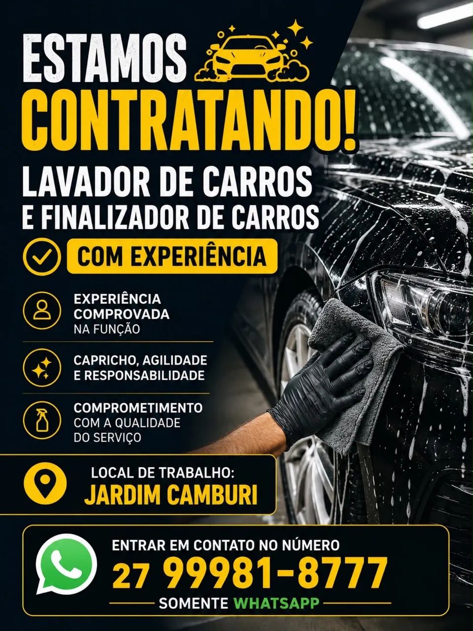 Estética automotiva e lava jato contrata