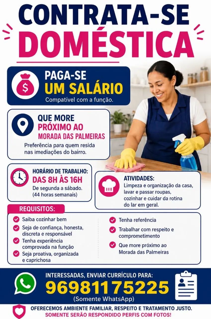 Vaga de empregada doméstica 