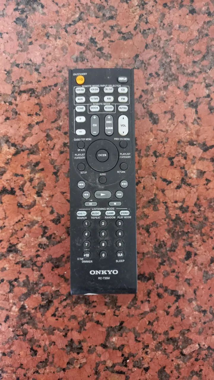 Controle remoto onkyo RC-735M original home theatre receiver som 3x1 toca disco radiola 