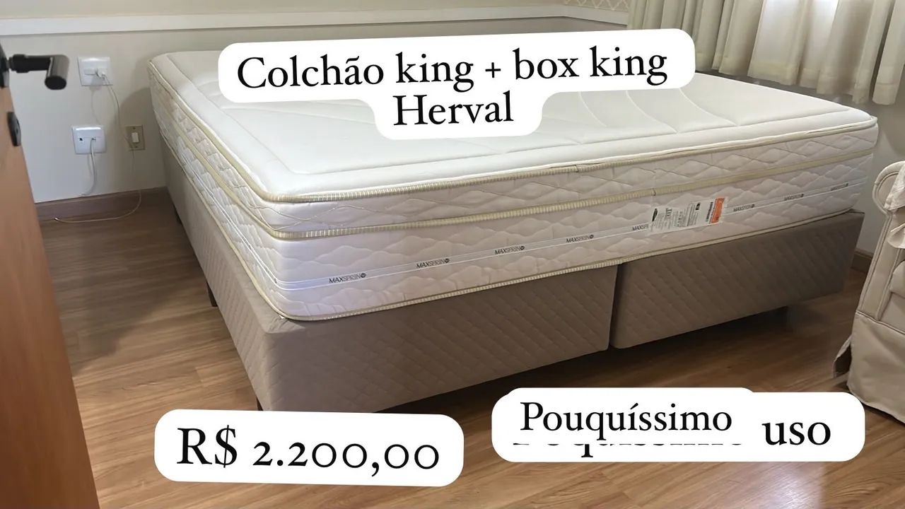 Colchão king + box king herval