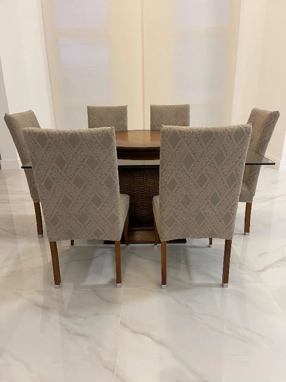 Mesa de jantar madeira e tampo de vidro Sierra - Foto 4