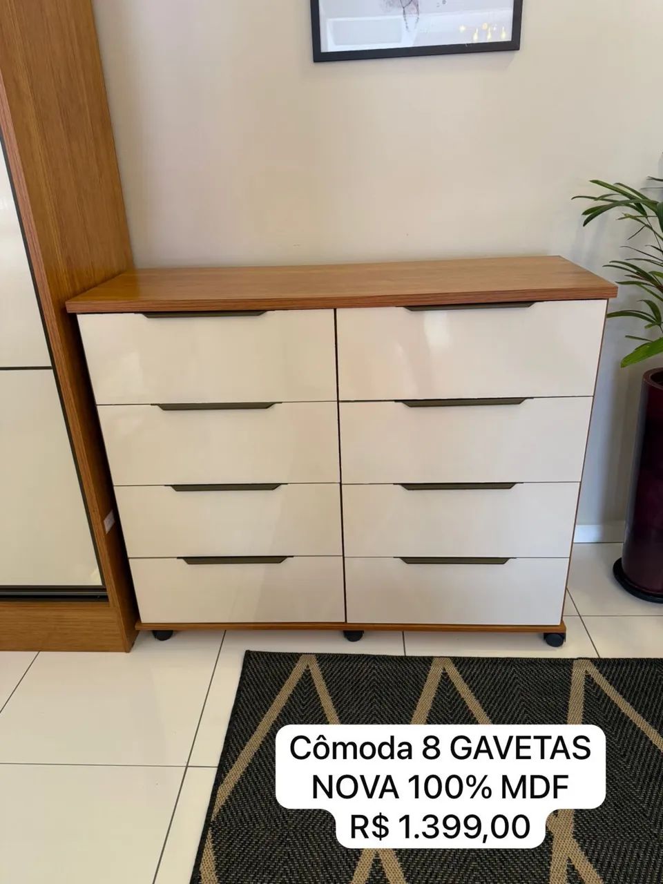 Cômoda com 8 gavetas TOP NOVA MDF - Entrego! 
