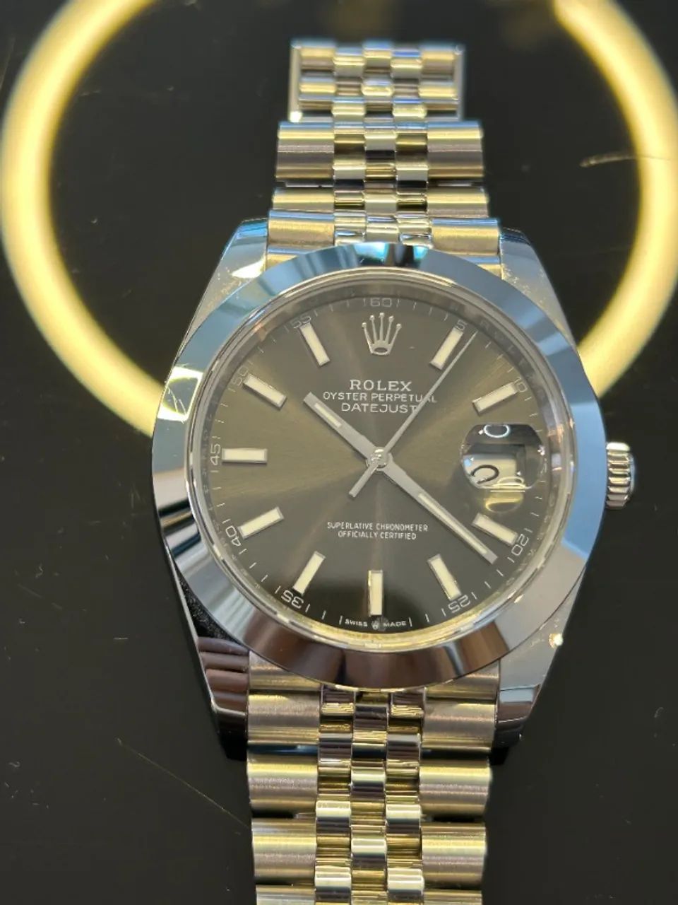Relógio Rolex Datejust 41mm fundo grafite - Super C