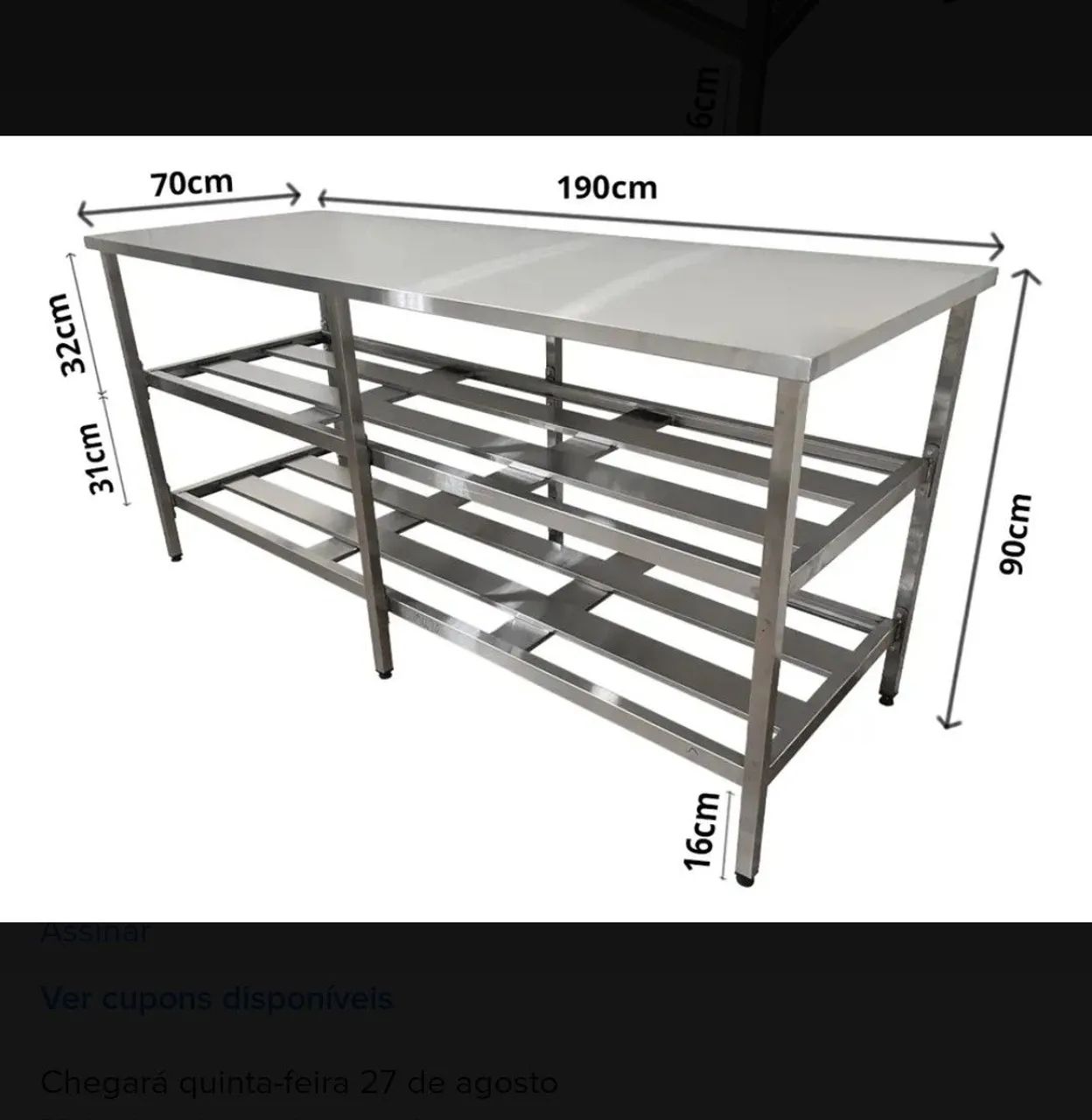 Mesa semi nova Inox - Foto 5