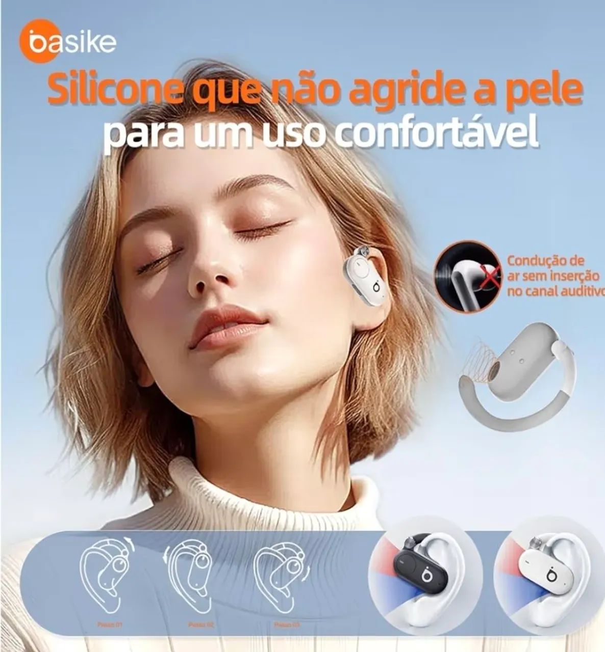 Fone Bluetooth para corredores Basike D91 - Foto 5