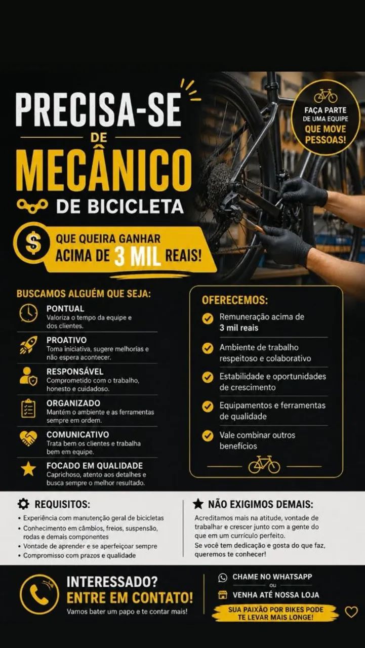 Vaga para mecânico de bicicletas 