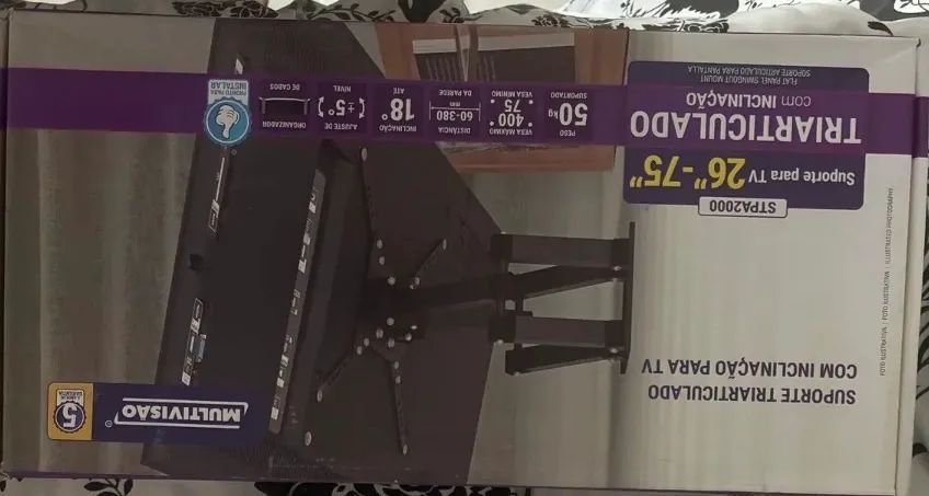 Suporte articulado Tv até 75 polegadas novo, lacrado. 