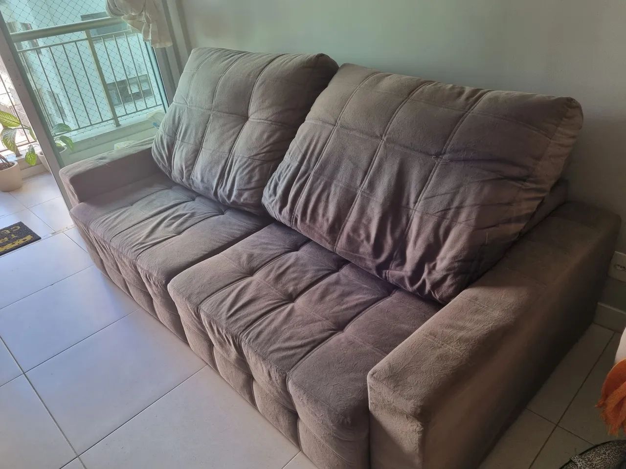 Sofa retrátil sede cinza - Foto 4