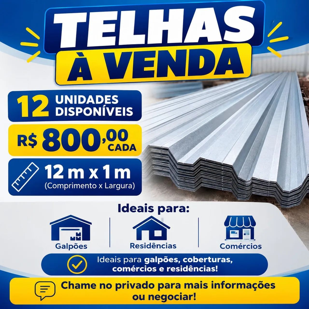 Telhas de zinco e isopor 