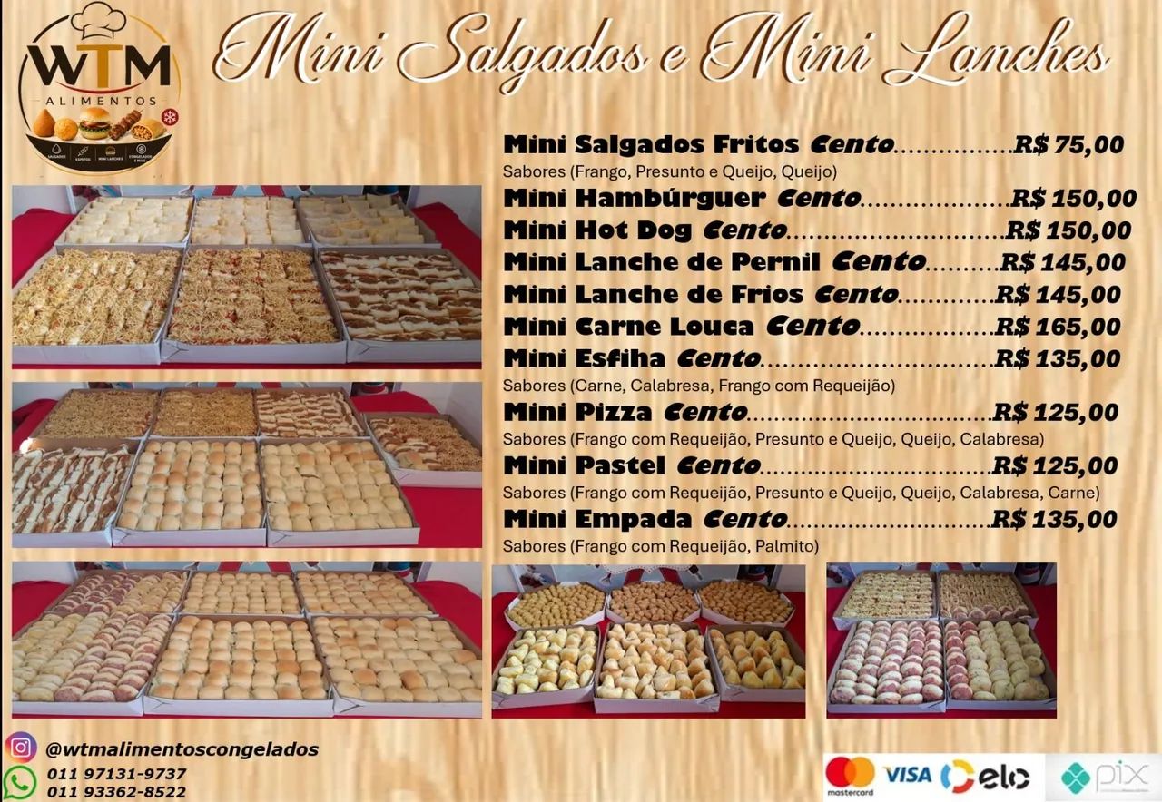 Mini Lanches e Espetos p/ sua Festa