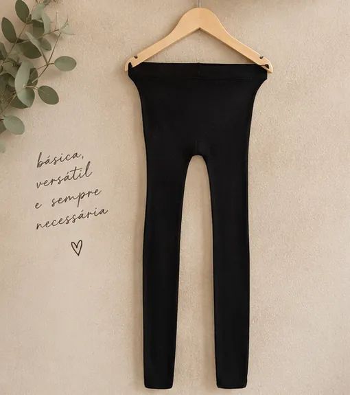 Meia-calça preta lisa feminina