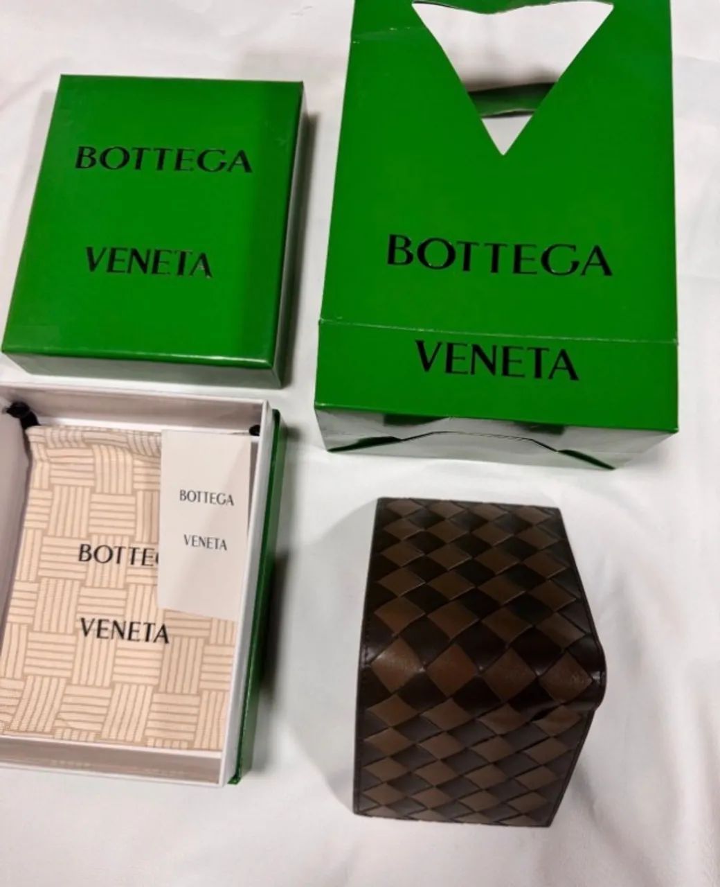 carteira bottega veneta marrom mesclado - Foto 3