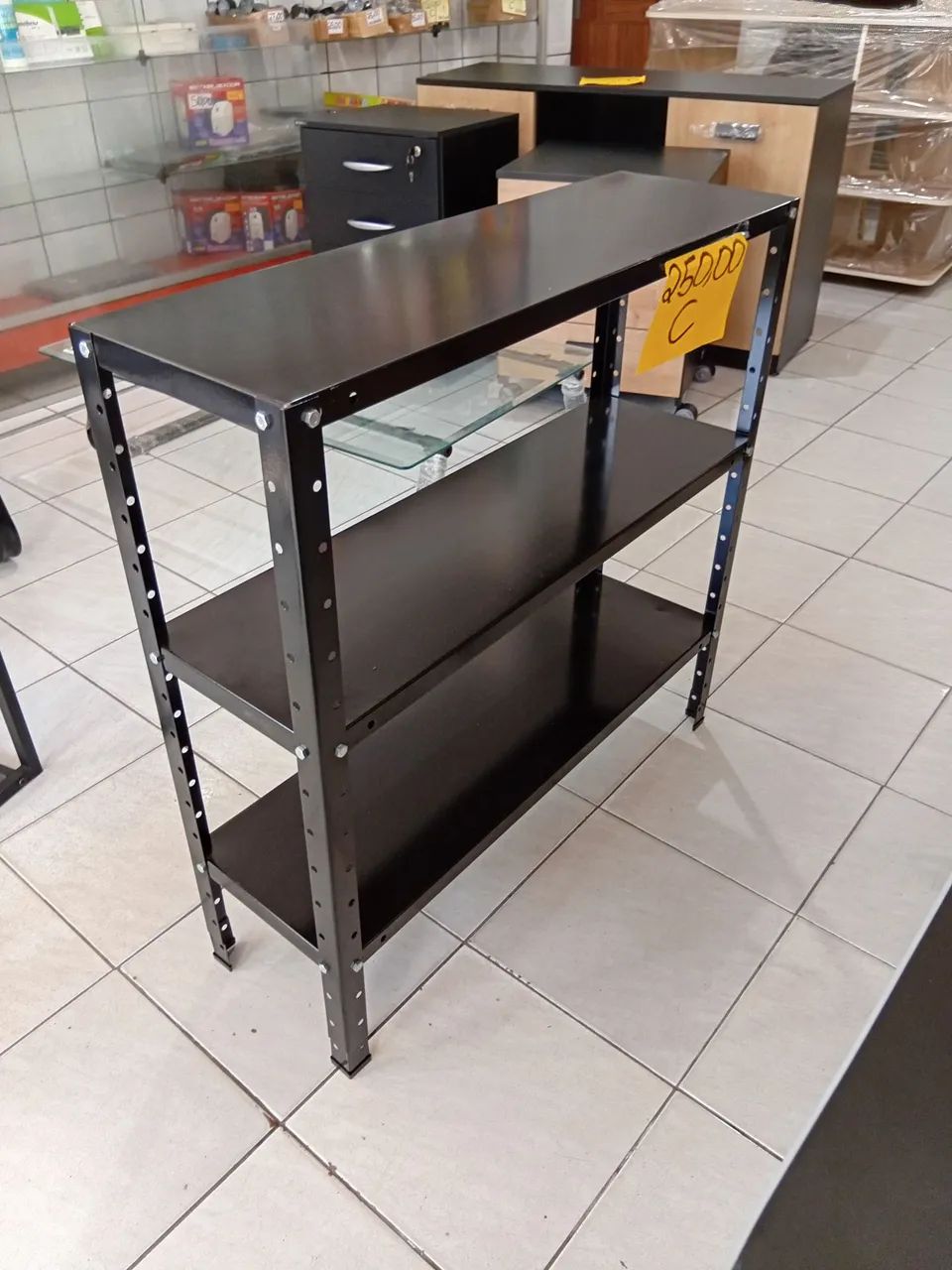 Estante de aço preta 