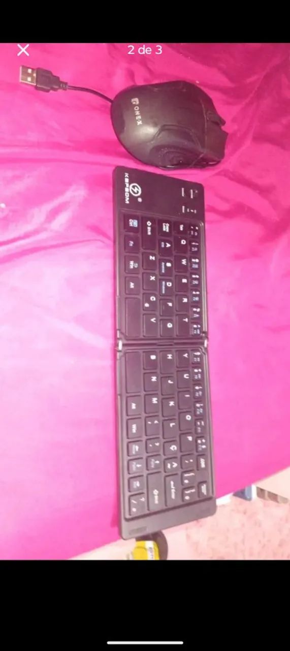 Teclado dobrável KAPBOM com mouse USB - Foto 2