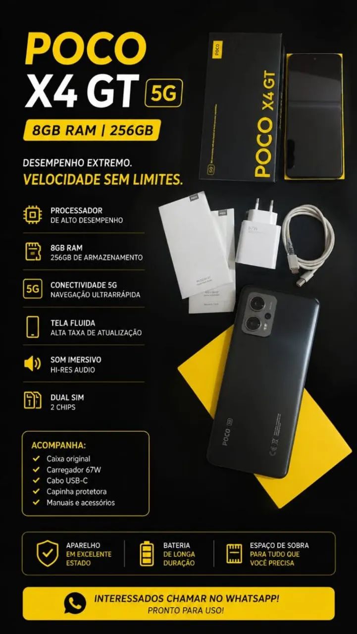 Celular Xiaomi Poco X4 GT  256gb 