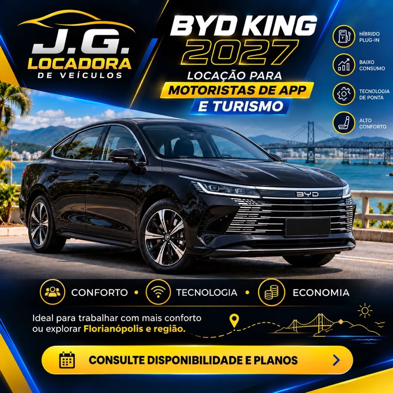 Aluguel de BYD King 2027 em Florianópolis | Executivo, Híbrido e Sofisticado - Foto 2