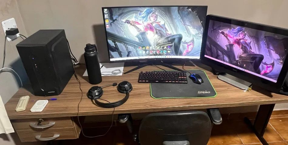 MESA ESCRITORIO COM 2 GAVETAS
