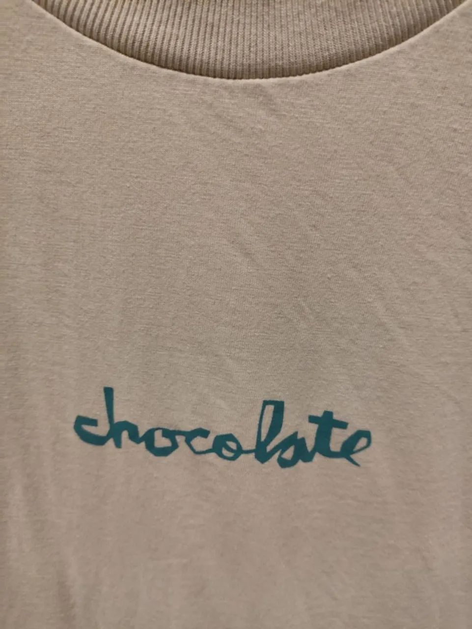 Camiseta Chocolate Skateboard Tamanho M Oversized Bege - Foto 2