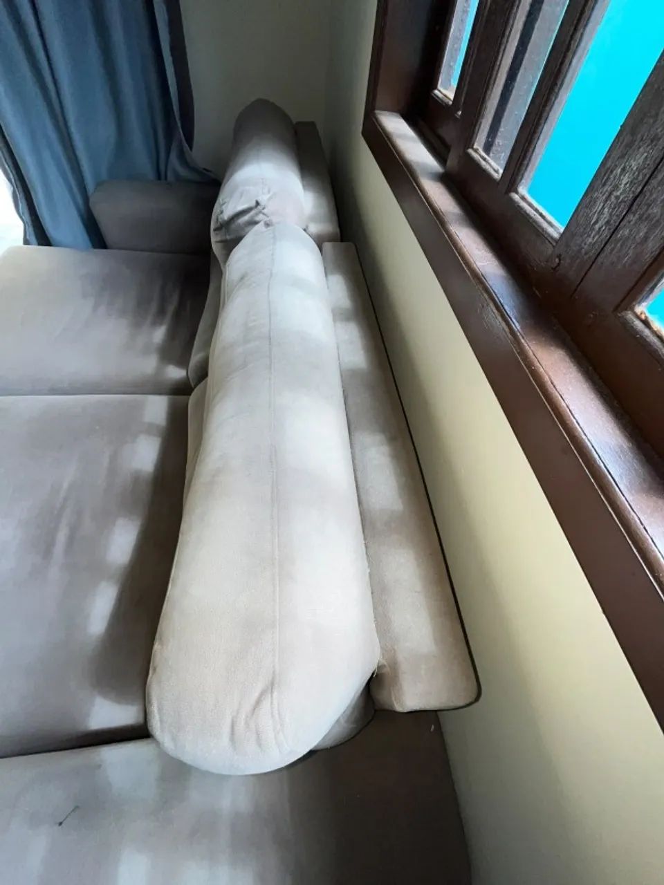 SOFÁ RETRÁTIL MARROM 3 LUGARES 190CM (USADO) - Foto 5
