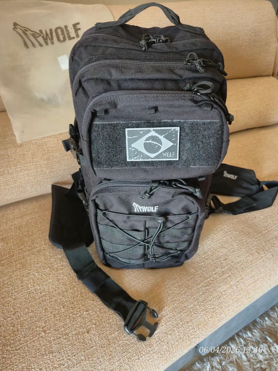 Mochila Militar Wolf Cargo Preta Cordura 1000d Zíper Ykk® - Edição Limitada Made In Usa - Foto 6