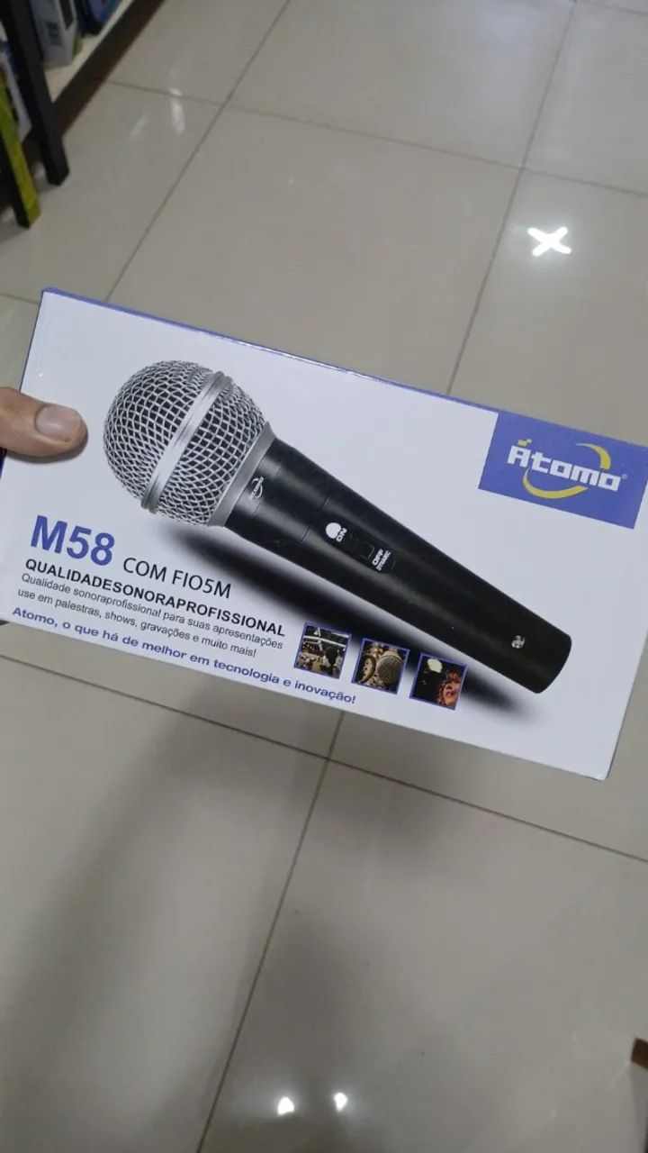 Microfone com fio 5m qualidade sonora profissional