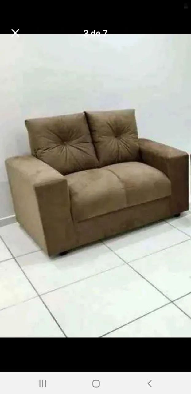 Sofa almofadado 2 lugares de fábrica 