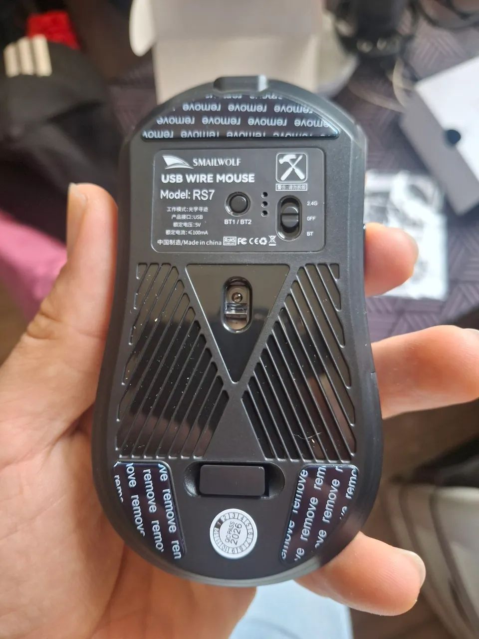 Mouse Gamer Sensor Paw 3311 Smailwolf Rs7, sem fio dangle 2.4ghz. - Foto 3