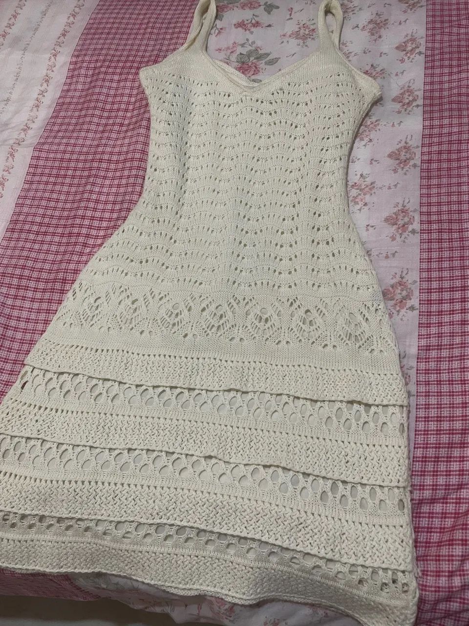 Vestido de crochê branco