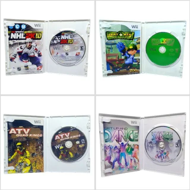 Kit 4 Jogos Nintendo Wii Original - NHL Army Men ATV Dance - Jogos