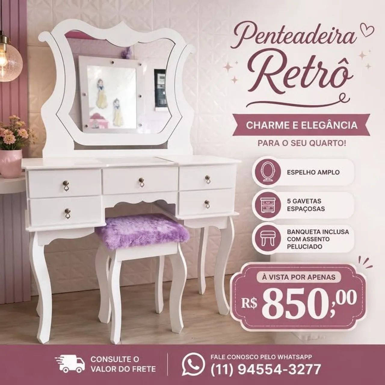 Penteadeira camarim completa 