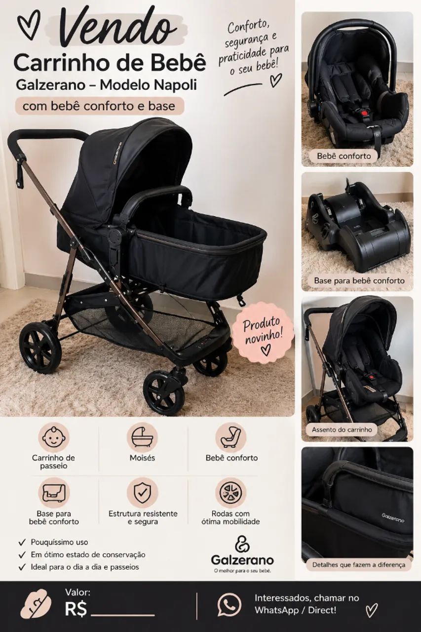 Carrinho de bebê Galzerano Napoli