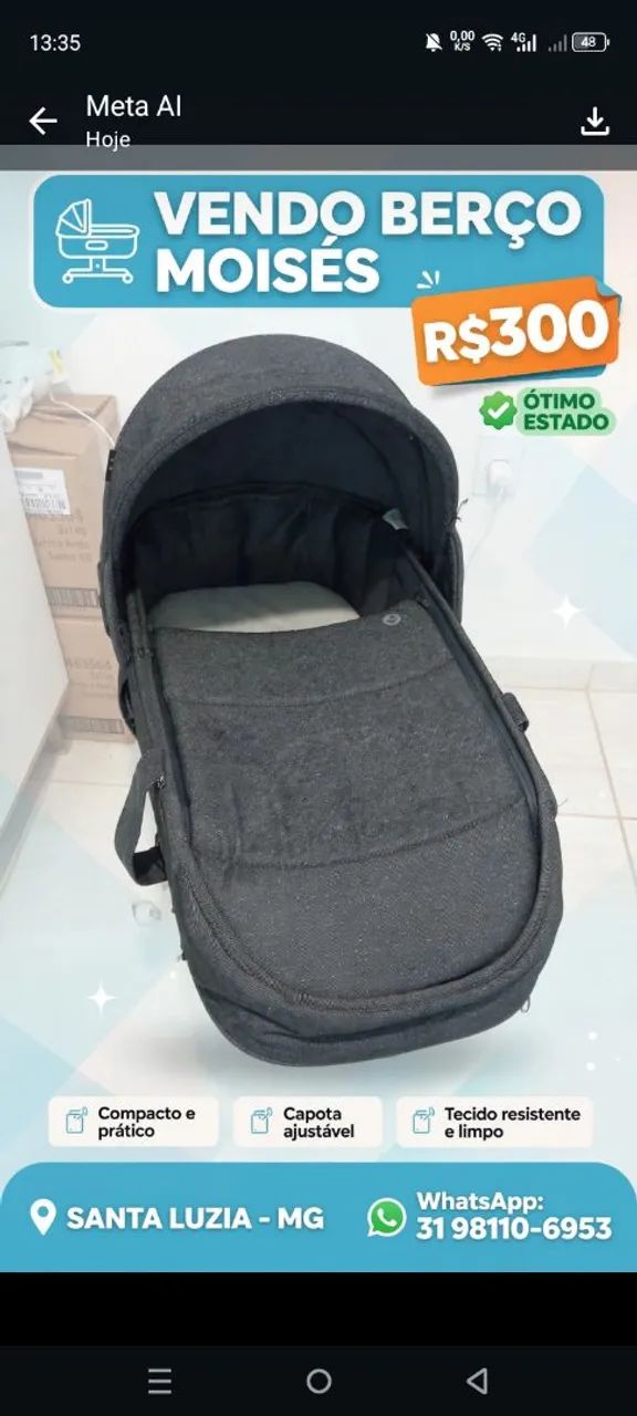 Bebê Moisés 6 mês de uso !! 