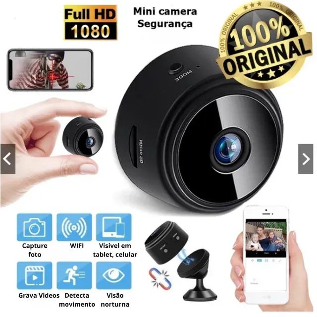 Mini Câmera Espiã A9 Wifi com Sensor e Visão Noturna