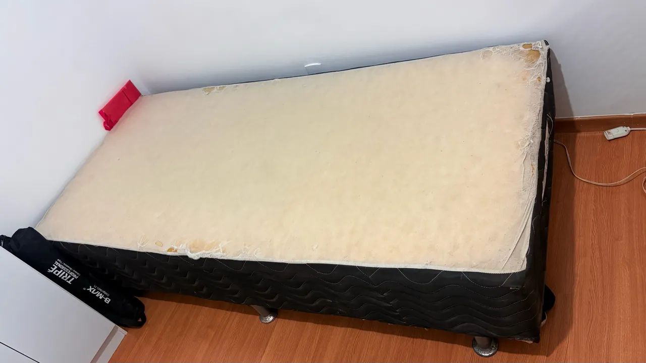 Cama box ortobom + colchão solteirão  - Foto 4
