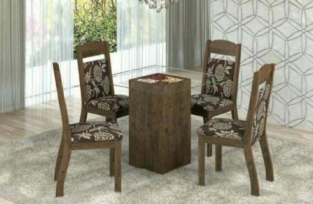 MESA DE VIDRO + 4 cadeiras novo entrega e montagem grátis - Foto 2
