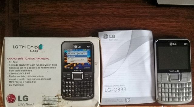 Celular LG Mod: Tri Chip C333 somente aparelho(com defeito), manual, caixa, sem bateria