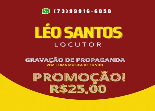 Léo Locutor Comercial Online | Palmas | Vinhetas | Spots | Gravação De Propagandas