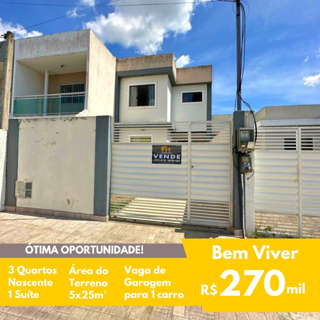 FIT - Venda - Duplex Bem Viver - Nascente - 3 Quartos (1 suíte)