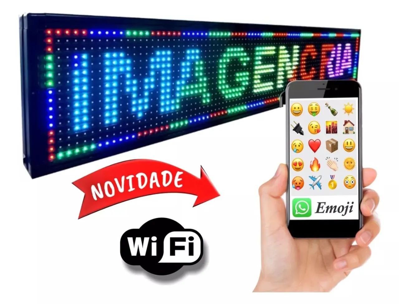 Painel 100x20 wi-fi RGB (Honestidade e Qualidade Distribuidora JK Eletrônicos) - Foto 2