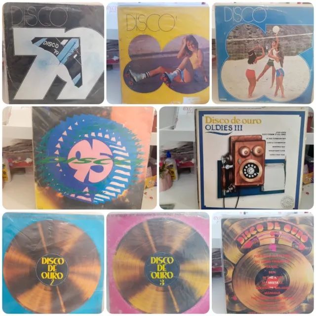 Lp's - lote com 09 discos de ouro anos 70, 80, 90 - discos de vinil 
