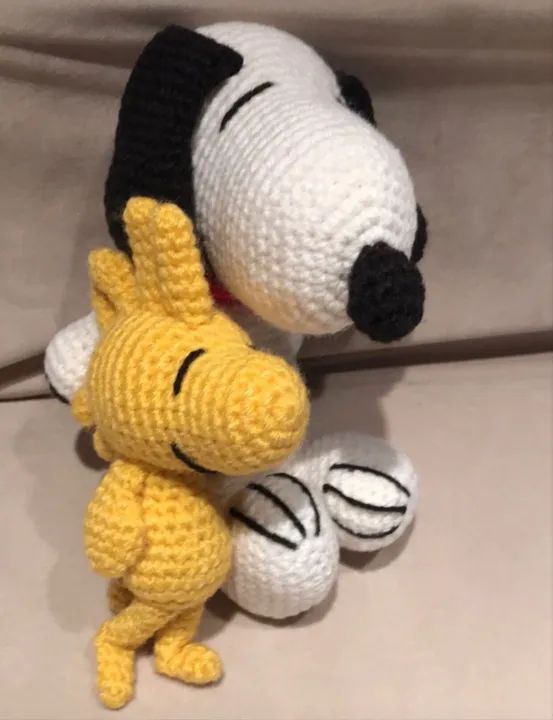 Boneco snoopy e woodstock em croche (amigurumi)