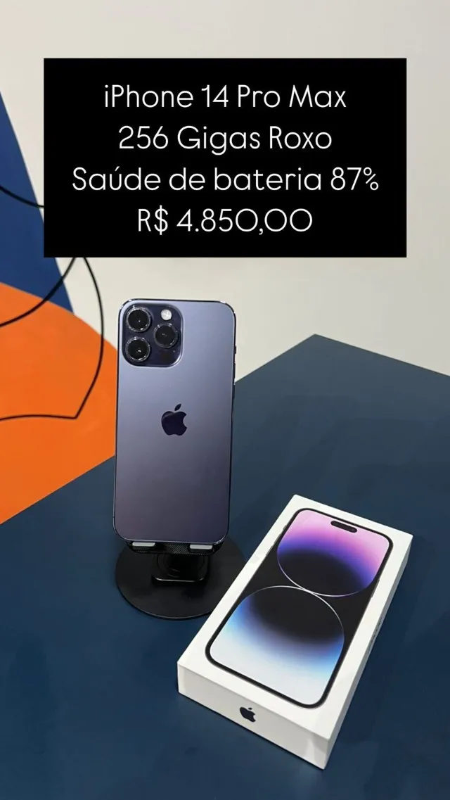 IPhone 14 Pro Max 256GB Preto Saúde de bateria 89% R$ 4.700,00