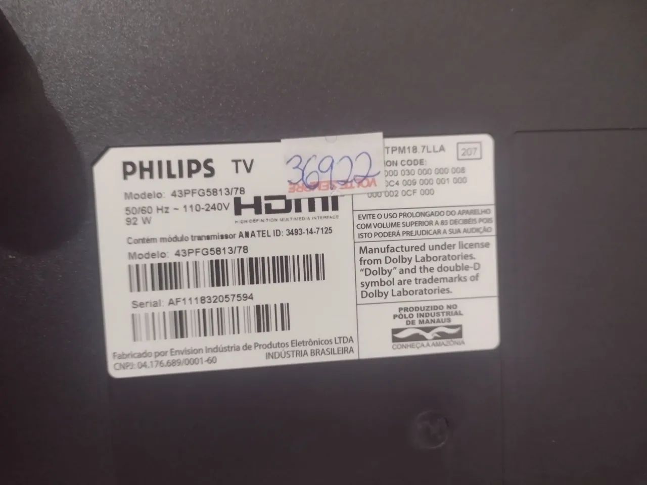 TV Philips Smart 43 polegadas + controle apenas 100 - Foto 3