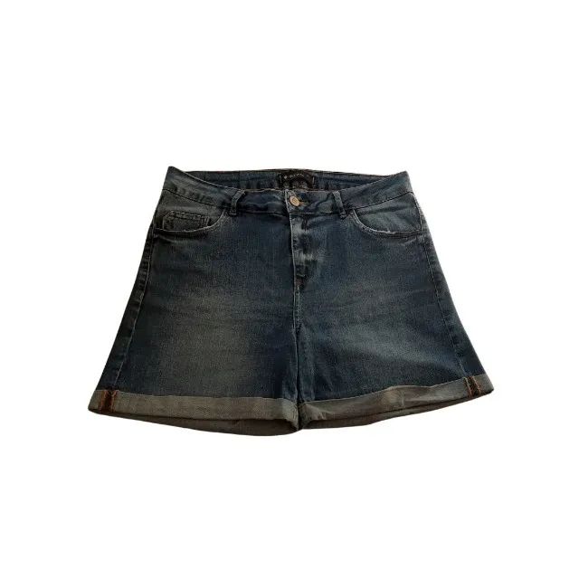 Shorts Plus Size Suellen Com Barra Dobrada Jeans