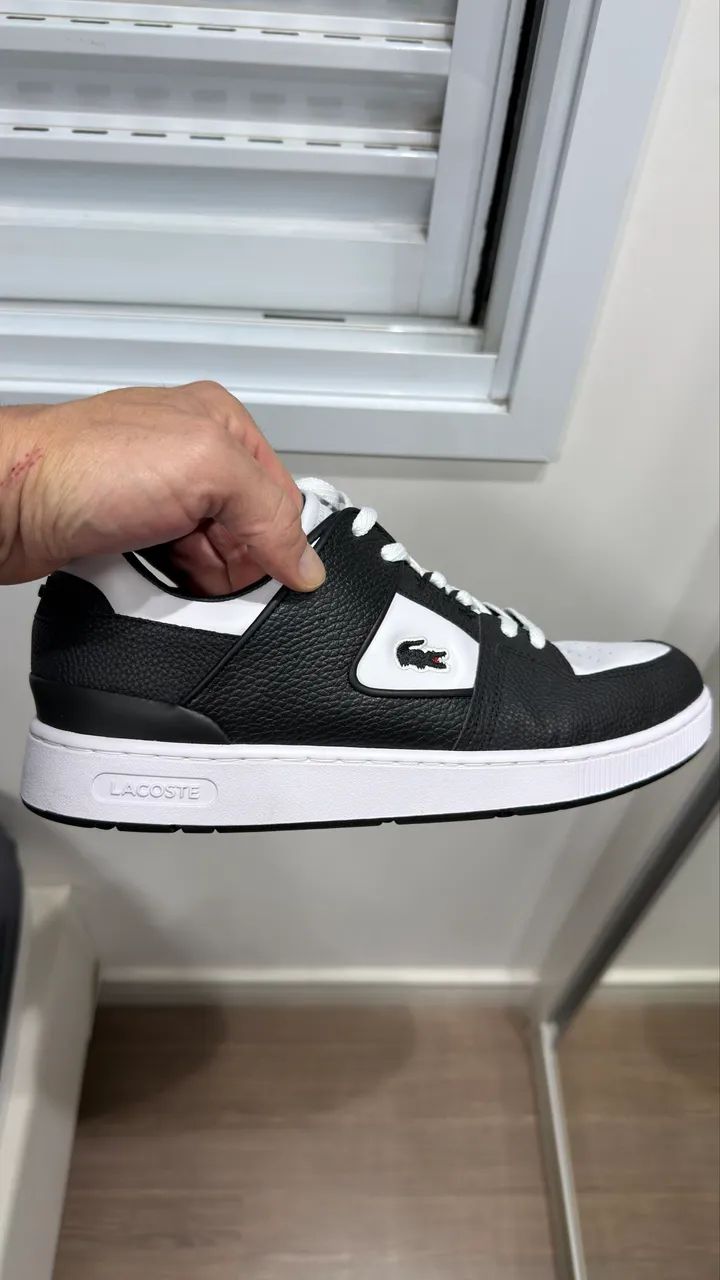 Tenis Lacoste preto e branco novissimo - Calçados - Prado, Belo