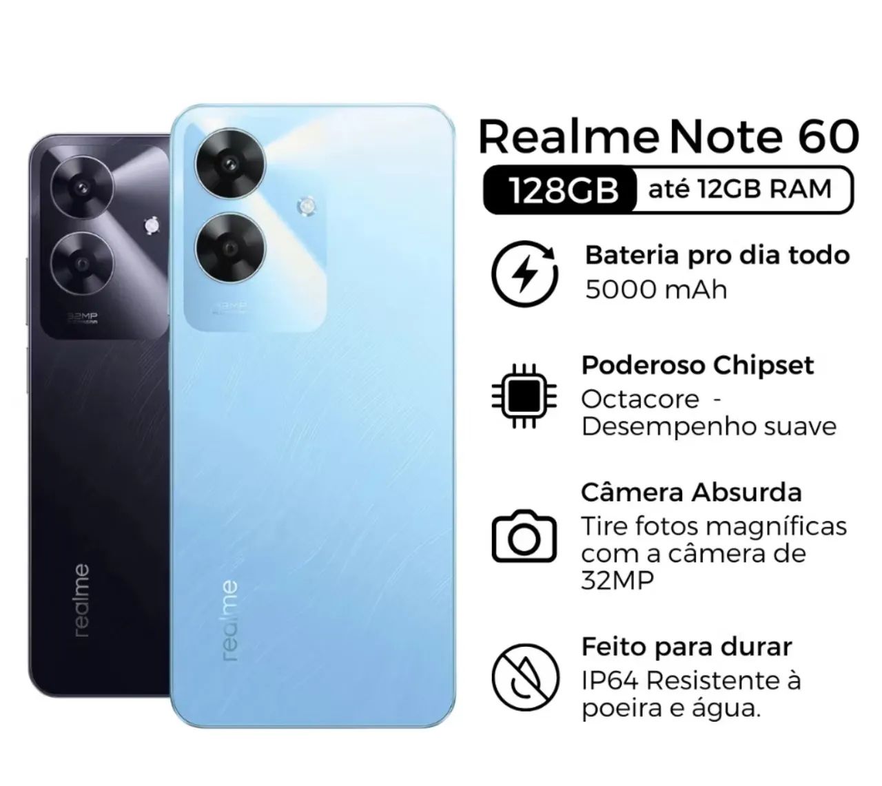 Realme note 60 X 128G - Novo - Lacrado - Promoção ate durar o estoque  - Foto 5