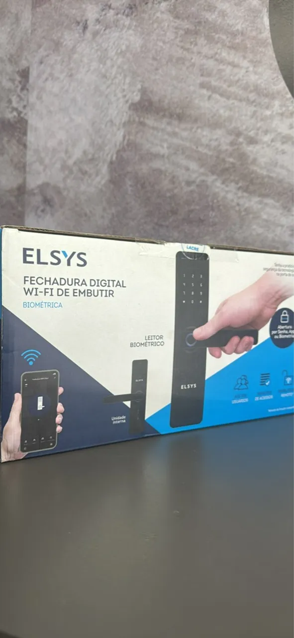 Fechadura Digital Embutir Wi-Fi com Biometria Elsys ESF-DE4000B