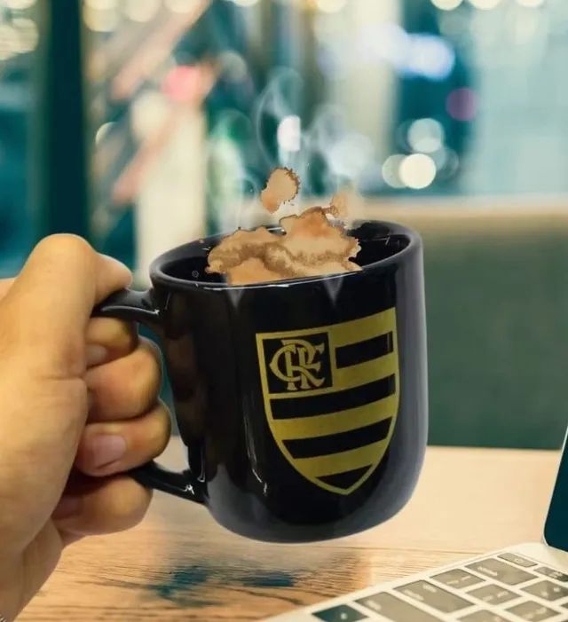 Caneca Oficial Flamengo Série Ouro 300ml Porcelana - Foto 5