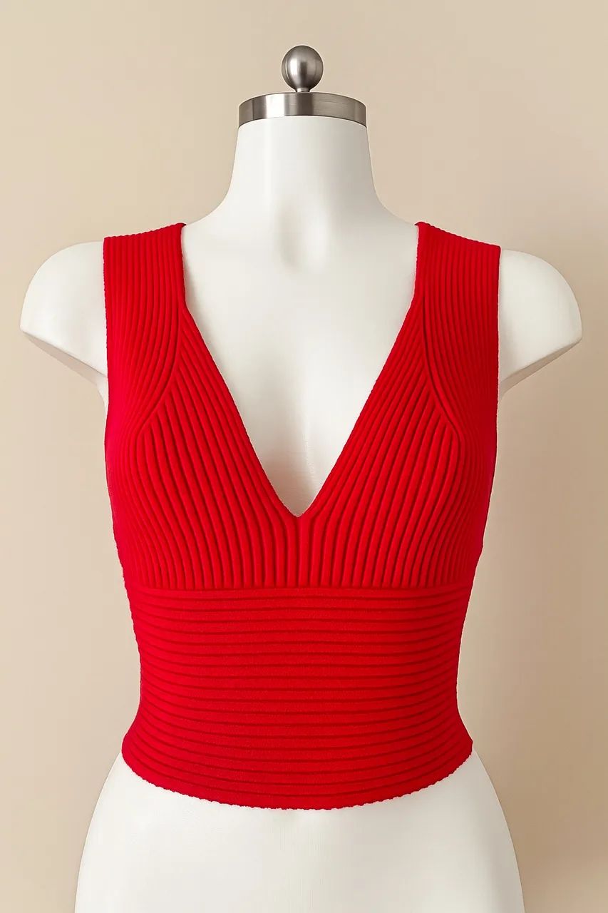 Top Babylook Tricot Vermelho